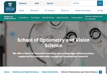 Tablet Screenshot of optometry.auckland.ac.nz