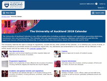 Tablet Screenshot of calendar.auckland.ac.nz